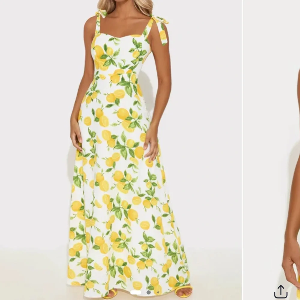 Fashion Nova Yellow and Green Halter Sundress Maxi - Picture 1 of 3